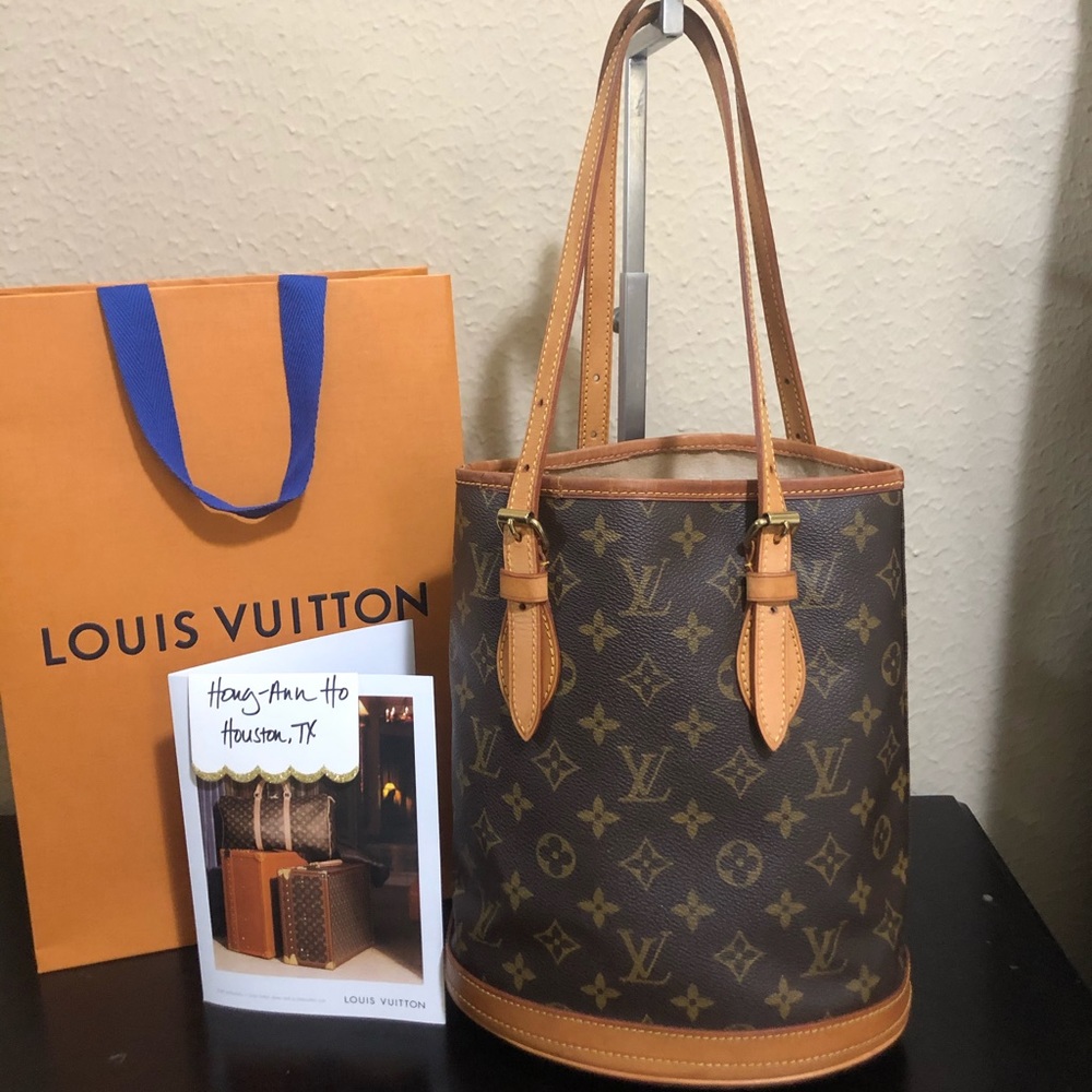 Auth Louis Vuitton Monogram Bucket PM Purse